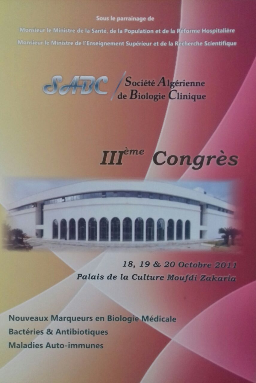 3ème Congrès de la SABC – 18/19/20 Oct 2011