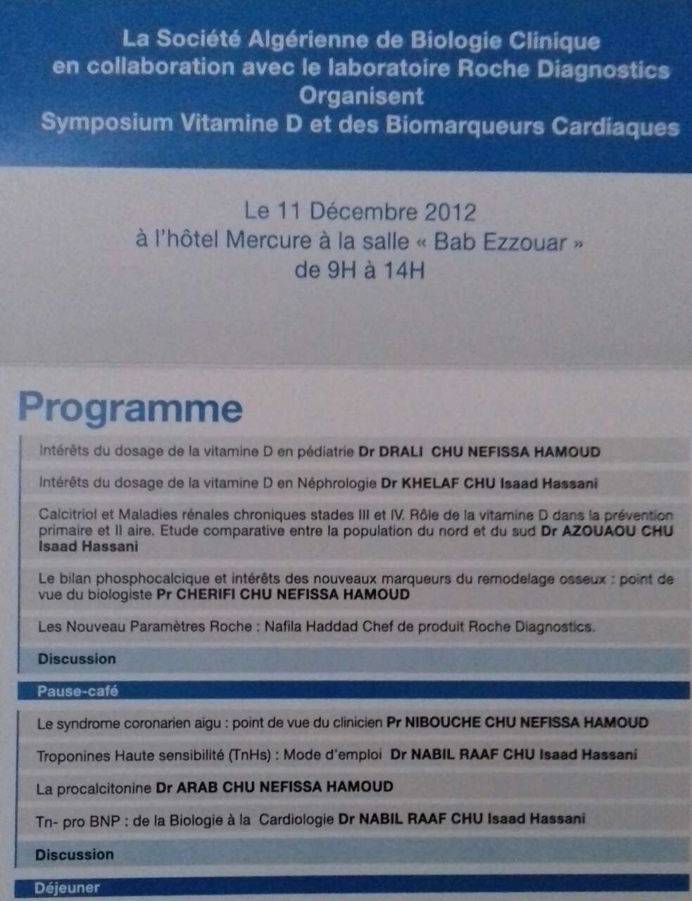 Symposium Vitamine D & Biomarqueurs
